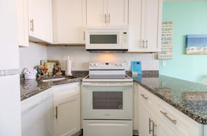 Private kitchen - Experience beachfront bliss in this cozy 1-bedroom, Carolina Beach retreat. (Carolina Beach)
