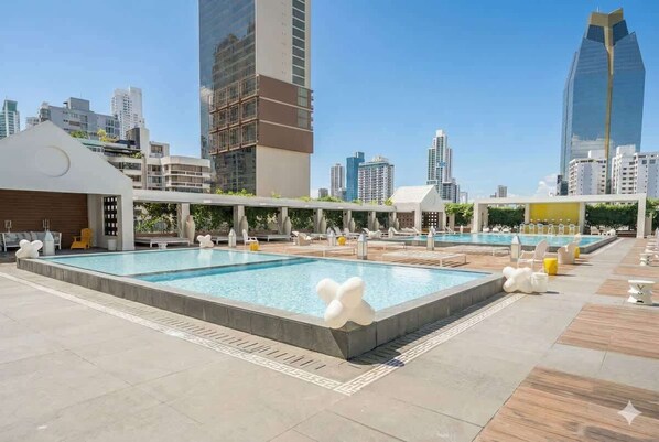 Pool - Apto 50K con vista al mar, 1 dormitorio (Panamá)