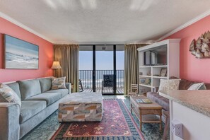 TV - Relax in this oceanfront 1-bedroom condo, just steps from Carolina Beach. (Carolina Beach)