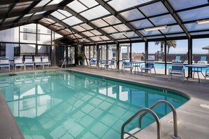 Indoor pool, a heated pool - Relax in this oceanfront 1-bedroom condo, just steps from Carolina Beach. (Carolina Beach)