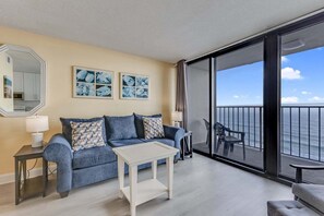 Living area - Oceanfront charm awaits at 0709 Seaside Serenade in Carolina Beach! (Carolina Beach)