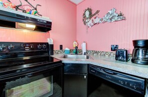 Fridge, microwave, oven, stovetop - Oceanfront 2BR condo with stunning views at Carolina Beach. (Carolina Beach)