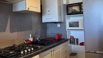 Microwave, oven, stovetop, paper towels