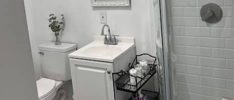 Serviettes fournies, savon, papier toilette