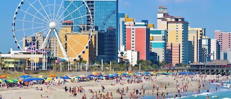 在海灘附近