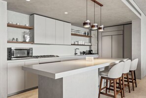 Penthouse, Patio, Sea View | Private kitchen - Oceanfront Apartments with Great Views (Higuera Blanca)