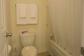 Sèche-cheveux, serviettes fournies, savon, papier toilette