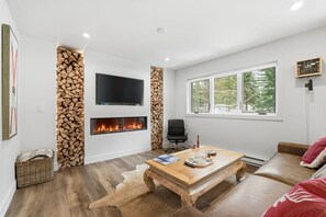 Televisión, chimenea