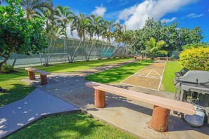Property grounds - Charming condo with full kitchen, pool, grill & shuffleboard - close the beach! (Lihue)