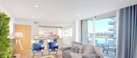 Apartment, 2 Bedrooms (in Gallions Reach, 209 DRI) | Living area | 50-inch Smart TV with digital channels, Netflix, streaming services