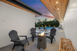 Fireplace - Villa Solara | Pool · Cinema · Basketball Court  (North Miami Beach)