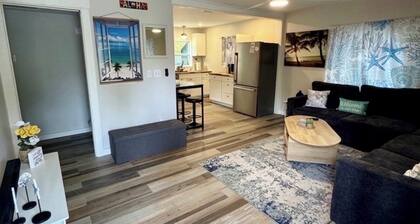 Family Friendly River City Getaway - 2BR with Pool + Spacious Deck, Sleeps 9!