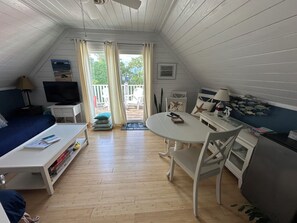 Älytelevisio, DVD-soitin, kirjoja, videokirjasto