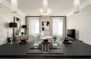 Luxury-Apartment, Stadtblick (1) | Wohnzimmer