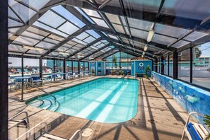 Indoor pool, a heated pool - Enjoy oceanfront views from this premier 1-bedroom condo in Carolina Beach! (Carolina Beach)