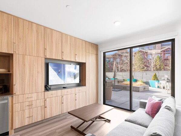 Living area - Canyon Haus 132 | Studio with Patio Access | Mountain View | Pool | Hot Tub (Park City)