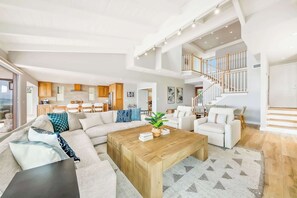 TV, fireplace, offices - Front Row to the Pacific - Luxurious Coastal Stay (San Diego)