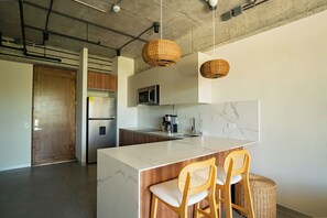 Private kitchen - The Nomad Getaway 1B / 1BA Surf Condo (El Zonte)