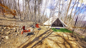 Unclassified image, 2 of 13, button - Twilight Timberline Escape Glamping Tent: Quiet, clean & 14 miles from GSMNP! (Cosby)