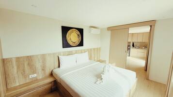 Suite, dapur | Meja kerja, Wi-Fi gratis, dan seprai linen