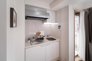 Basic-Apartment, Stadtblick | Eigene Küche | Großer Kühlschrank, Mikrowelle, Herdplatte