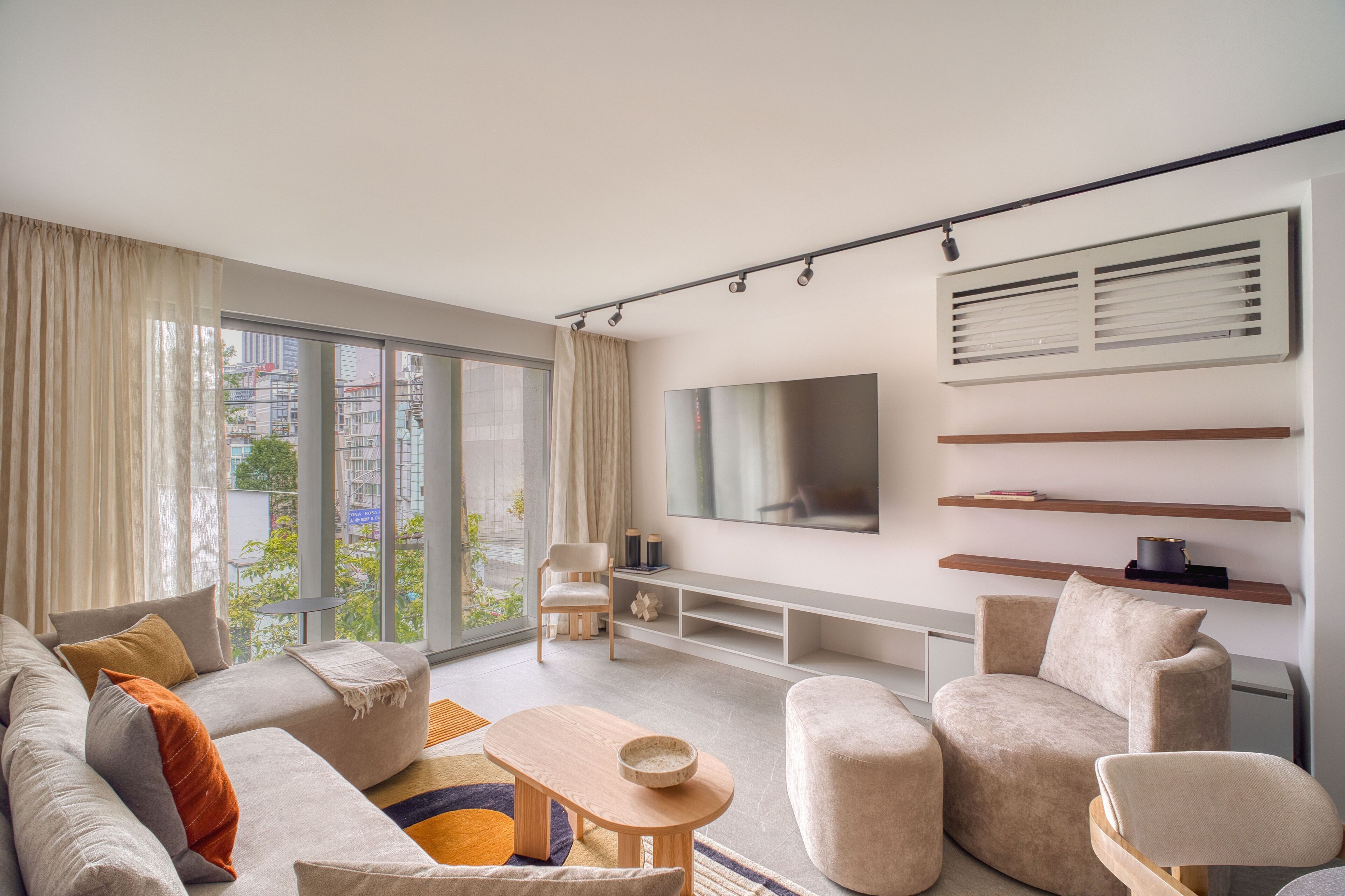 Superior Suite, 2 Bedrooms, Balcony | Living room | Flat-screen TV