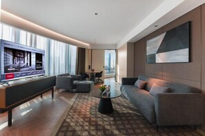 Luxury Suite, City View | Living area | 65-inch Smart TV with cable channels - Intercity Hotel Guangzhou Tianhe TaiKoo Hui (Guangzhou)