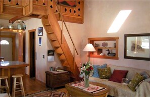 TV, fireplace, DVD player - Rustic Mountain Cabin with a Hot Tub in Salida, Colorado (Salida)