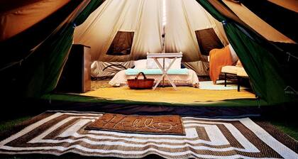 Creekside Glamping Heaven with Comfy Interior in Cosby, Tennessee