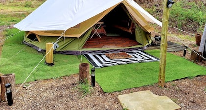 Creekside Glamping Heaven with Comfy Interior in Cosby, Tennessee