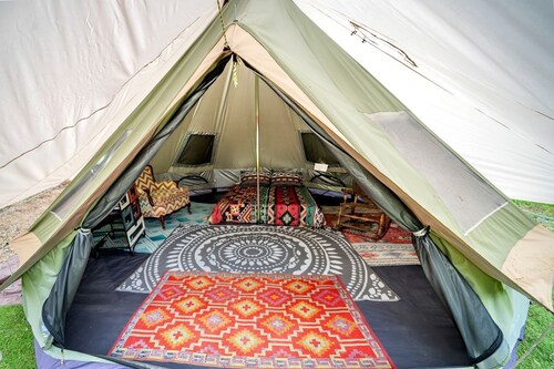 Creekside Glamping Heaven with Comfy Interior in Cosby, Tennessee