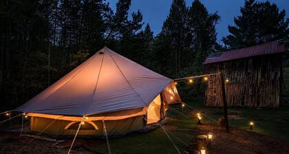 Off-Grid Creekside Tent Ideal for a Glamping Experience in Cosby, Tennessee