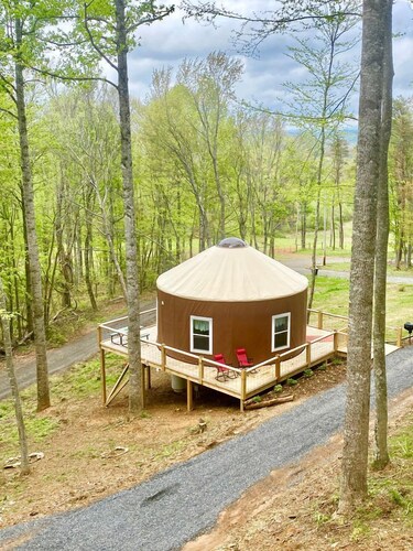 Delightful Lofted Yurt Beautifully Design with Jacuzzi and Private Deck in Virginia