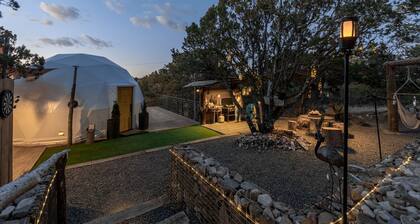 Fully-Equipped Dome Rental on Two Floors for Glamping Getaways in Nogal, New Mexico