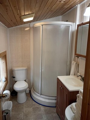 Towels, soap, shampoo, toilet paper