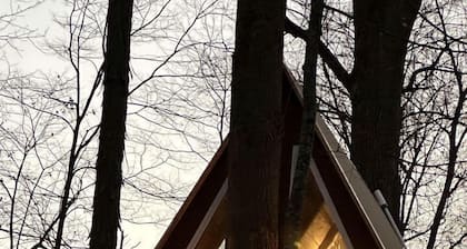 Incredible A-Frame Tree House Overlooking the Raystown Branch Juniata River and Surrounded by Trees for a Peaceful Getaway in Hopewell, Pennsylvania