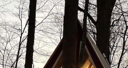 Incredible A-Frame Tree House Overlooking the Raystown Branch Juniata River and Surrounded by Trees for a Peaceful Getaway in Hopewell, Pennsylvania