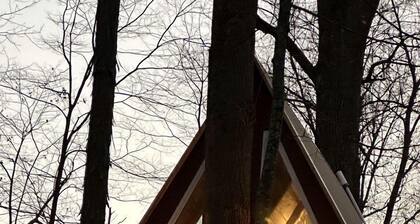 Incredible A-Frame Tree House Overlooking the Raystown Branch Juniata River and Surrounded by Trees for a Peaceful Getaway in Hopewell, Pennsylvania