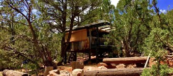 Rustic Tree House Rental with a Fire Pit in Bernalillo County, New Mexico