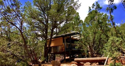 Rustic Tree House Rental with a Fire Pit in Bernalillo County, New Mexico