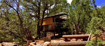Rustic Tree House Rental with a Fire Pit in Bernalillo County, New Mexico