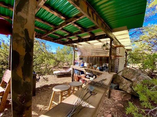 Rustic Tree House Rental with a Fire Pit in Bernalillo County, New Mexico