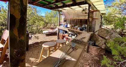 Rustic Tree House Rental with a Fire Pit in Bernalillo County, New Mexico