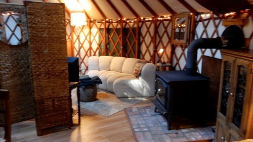 Rustic Romantic Yurt Glamping near Lake Pend Oreille in North Idaho