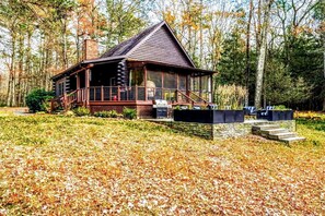 Exterior - Modern, Cozy, Idyllic Log Cabin Secluded on 6 Serene Acres, Stone Ridge, New York (Stone Ridge)