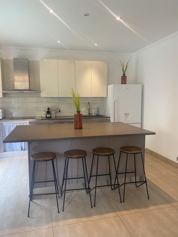 Fridge, microwave, oven, stovetop - Garden apartment Cannes-Le Cannet (Le Cannet)