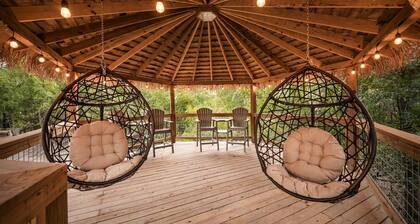 Luxury Glamping Yurt with Hot-Tub on the Medina River Bandera, Texas