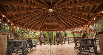 Luxury Glamping Yurt with Hot-Tub on the Medina River Bandera, Texas