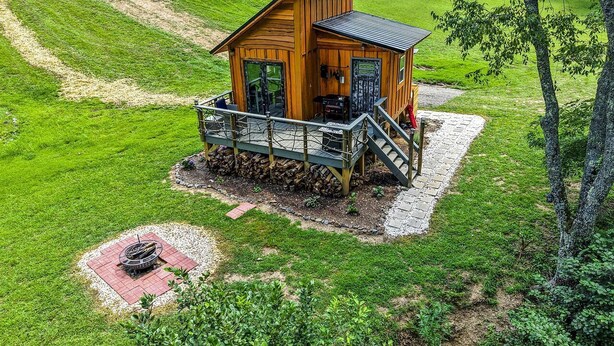 Unclassified image, 1 of 38, button - Cozy Tiny Cabin by the Creek for a Unique Pet-Friendly Getaway in Hillsville, Virginia (Hillsville)