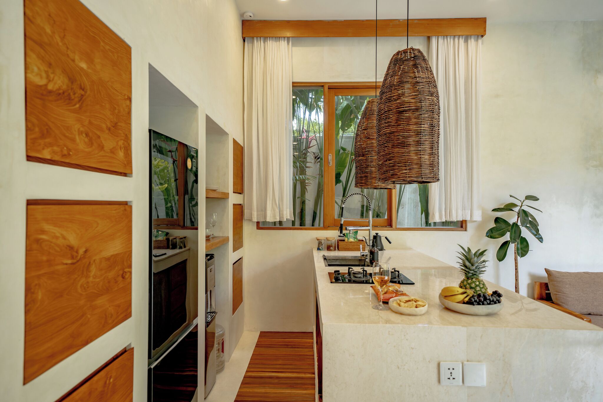 Vila Mewah, 1 kamar tidur, patio, pemandangan kolam renang | Dapur pribadi